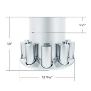 Chrome Plastic Extra Tall Flat Top Rear Axle Cover With 33mm Thread-On Tall Cylinder Nut Covers