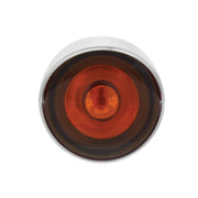 SS Front Air Cleaner Bracket With 26X 3 LED 3/4" Mini Lights & Visors For Peterbilt-Amber LED & Lens