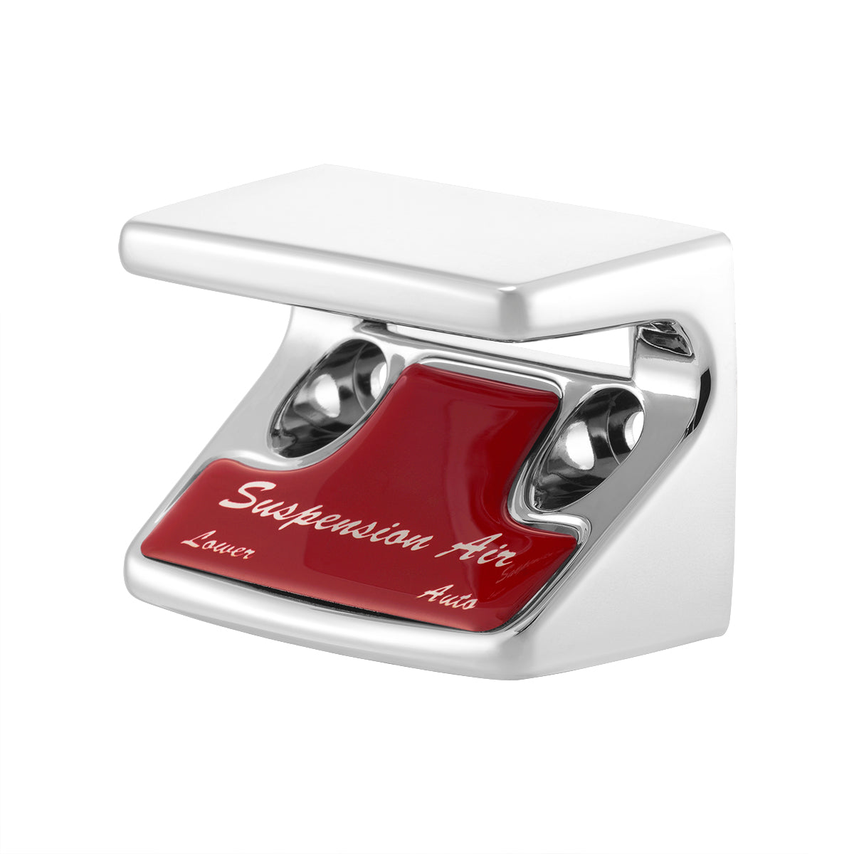 Chrome Plastic Suspension Air Switch Guard With Glossy Sticker For 1990-2010 Freightliner Classic-Red