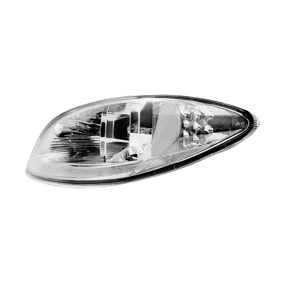 Chrome LED Headlight With LED Light Bar & Turn Signal For 2006-2017 International Prostar-Driver