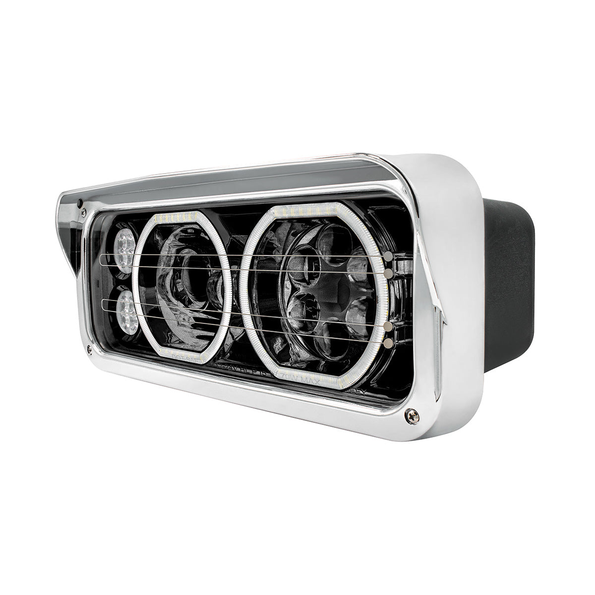 Blackout High Power Heated 10 LED Headlight With LED Turn & DRL-Passenger
