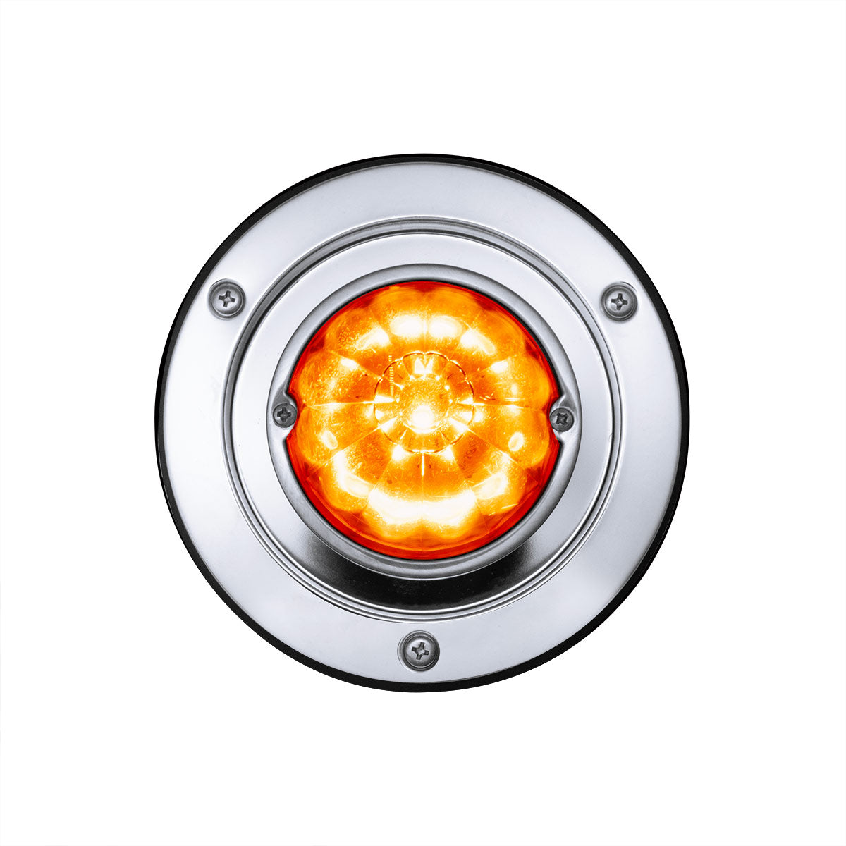 17 LED Dual Function Watermelon Light Sleeper Bunk Kit With 304 Stainless Steel Bezel-Amber LED/Amber Lens