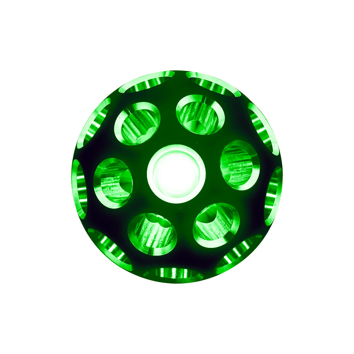 Thread-On Matte Black Phoenix Style Ball Gearshift Knob With LED 9/10 Speed Adapter-Green LED