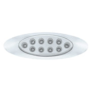 10 LED Oval Double Fury Light With Clear Lens & Chrome Bezel (Clearance/Marker) - Amber & Red LED/Clear Lens