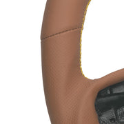 18" YourGrip GT PRO Leather Steering Wheel For 2012-2021 Peterbilt 579 & 2013-2021 Kenworth T680-Brown