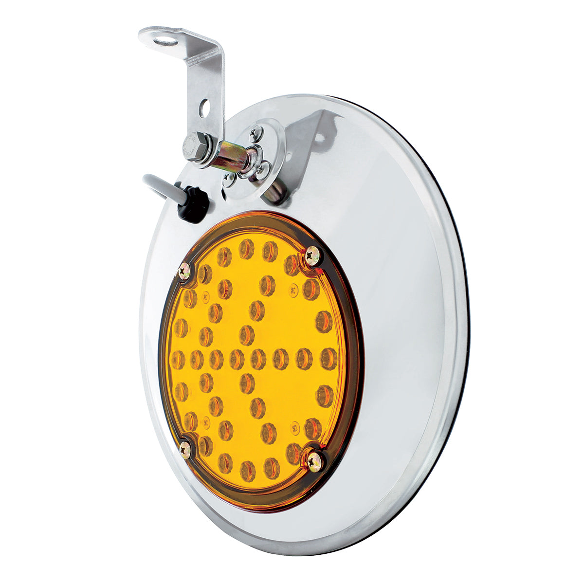 8-1/2" 430 Stainless Steel Convex Heated Mirror With LED - Passenger