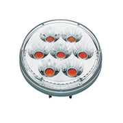 14 LED 4" Round Double Fury Light (Turn Signal) - Amber & Blue LED/Clear Lens