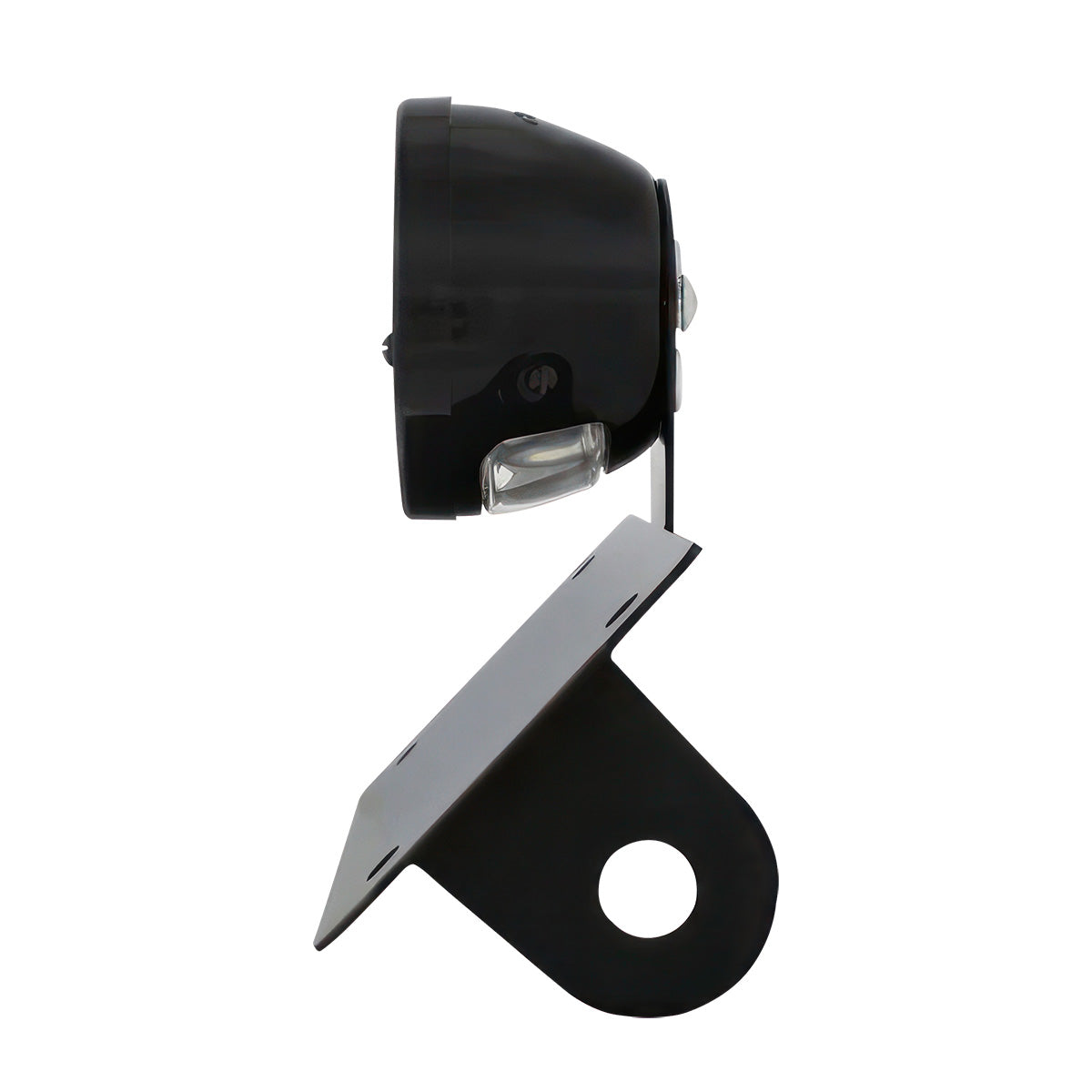 Black 1928 Ford Model A Style Tail Light Assembly With Horizontal Mounting Bracket For Motorcycle