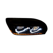 Blackout Headlight With LED Turn Signal & Light Bar For 1996-2010 Freightliner Century - Passenger