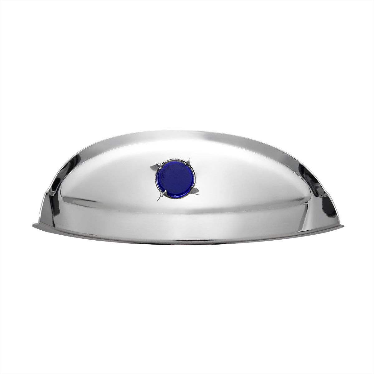 Chrome Visor With Blue Glass Dot For 7" Headlight