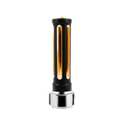 Thread-On Matte Black Sonoma Style Gearshift Knob With LED 13/15/18 Speed Adapter-Amber Crystal/Amber LED