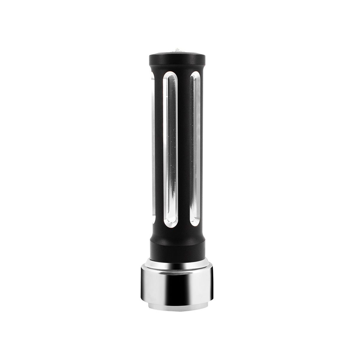 Thread-On Matte Black Sonoma Style Gearshift Knob With LED 9/10 Speed Adapter-Clear Crystal/White LED