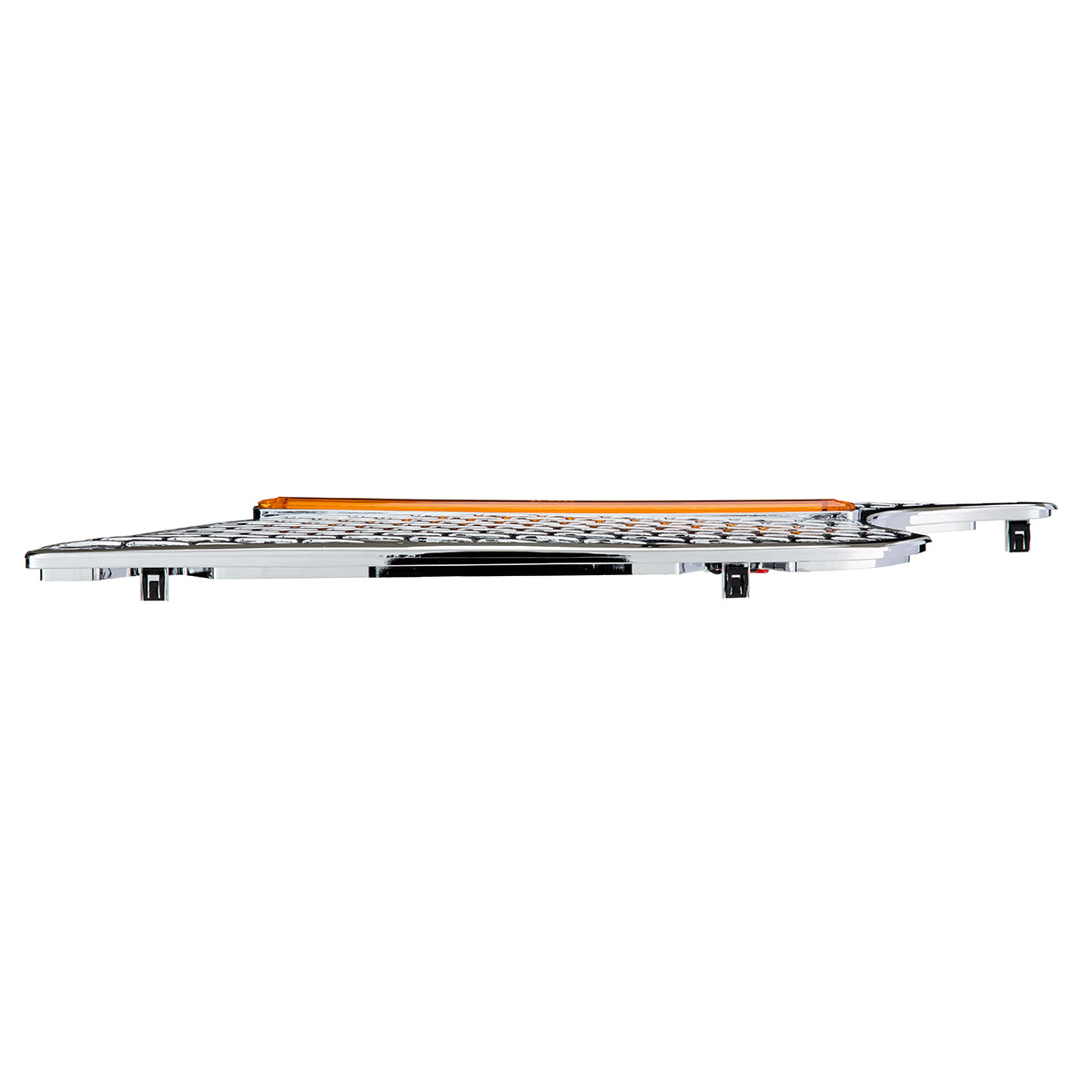 Chrome Air Intake Grille With LED GloLight For 2012-2021 Peterbilt 579 (Driver) - Amber LED/Amber Lens