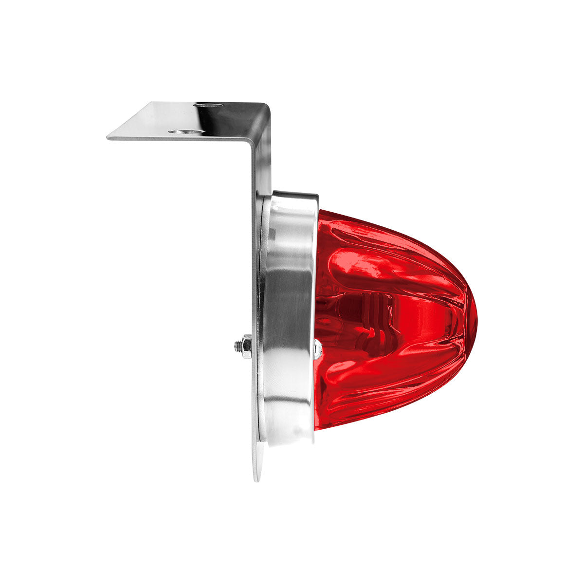 Dual Function Glass Watermelon Light With Stainless Steel Light Bracket Kit With LED Bulb-Red LED/Red Lens