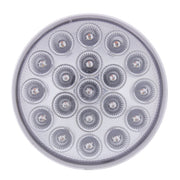 19 LED 4" Round Double Fury Light (Stop, Turn, Tail) With Warning Light - Red & Amber LED/Clear Lens