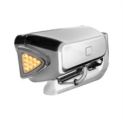 High Power LED Chrome Projection Headlight Assembly With Mounting Arm & Turn Signal - Driver