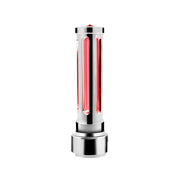 Thread-On Chrome Sonoma Style Gearshift Knob With LED 13/15/18 Speed Adapter-Red Crystal/Red LED