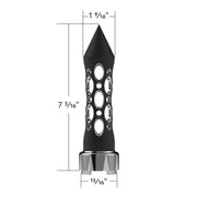 M30X3.5 Thread-On Daytona Style Spike Gearshift Knob With Chrome 9/10 Speed Adapter - Black/Vertical