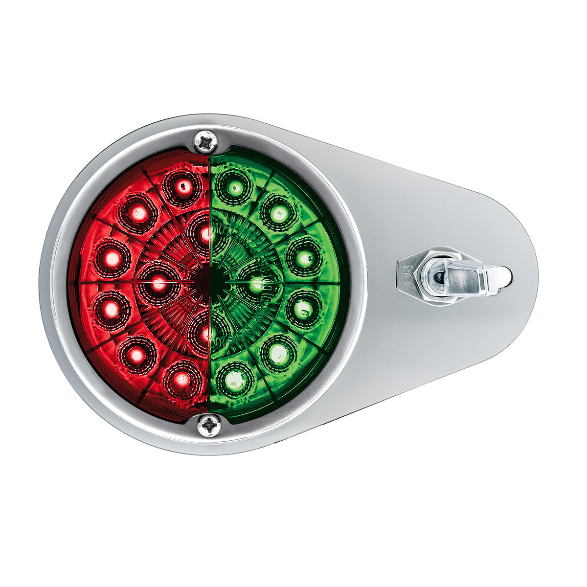304 SS Above Door Dome Light Kit W/ 17 LED Double Fury Watermelon For 1994-2025 KW W900-Red & Green LED