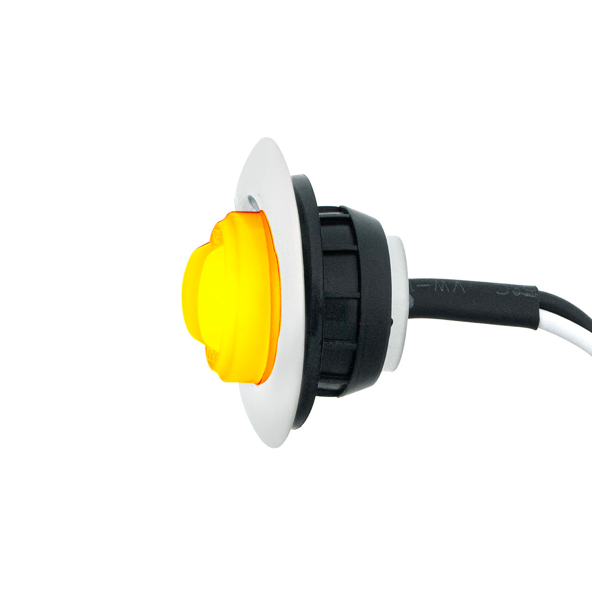 GloLight 2 LED 3/4" Mini Light (Clearance/Marker) With Stainless Steel Trim-Amber LED/Clear Lens