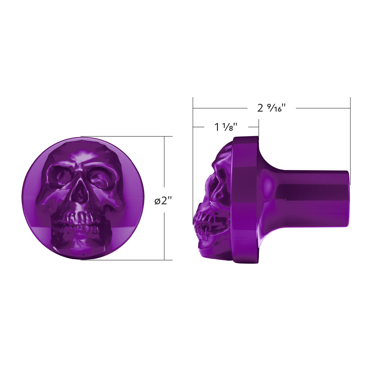 Skull Air Valve Knob - Candy Purple