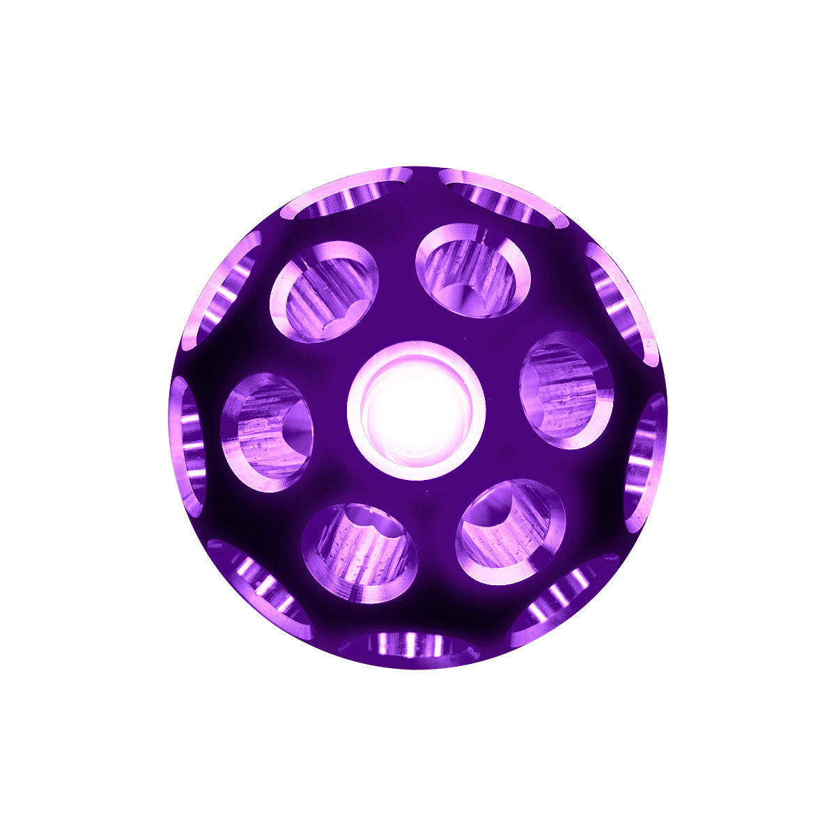 Thread-On Matte Black Phoenix Style Ball Gearshift Knob With LED 13/15/18 Speed Adapter-Purple LED