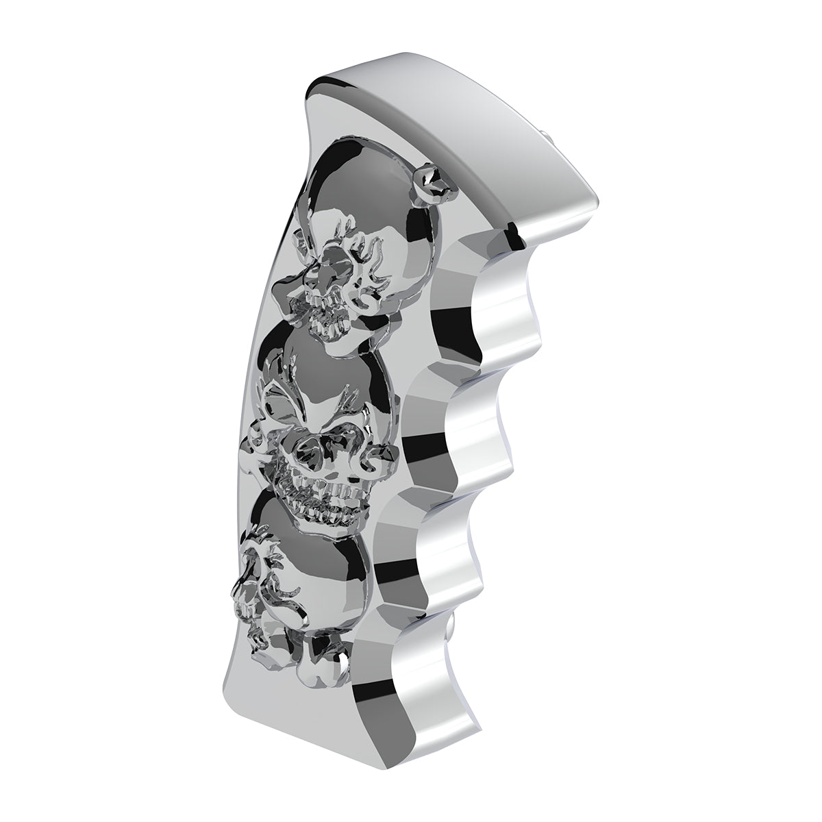 Thread-On Skulls Pistol Grip Gearshift Knob - Chrome
