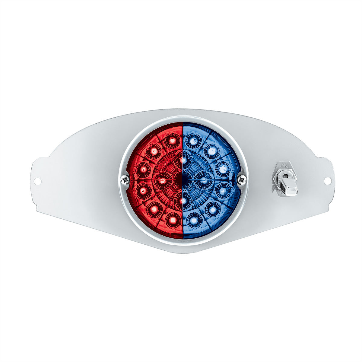 304 SS Above Door Dome Light Kit W/ 17 LED Double Fury Watermelon For 2008-2017 FL Cascadia-Red & Blue LED