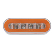 22 LED 6" Oval Clear Lens With Halo Insert GloLight Light - Amber LEDs/Amber Insert (Bulk)