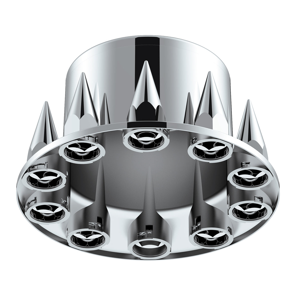 Pointed Rear Axle Cover With 33mm Spike Thread-On Nut Covers - Chrome