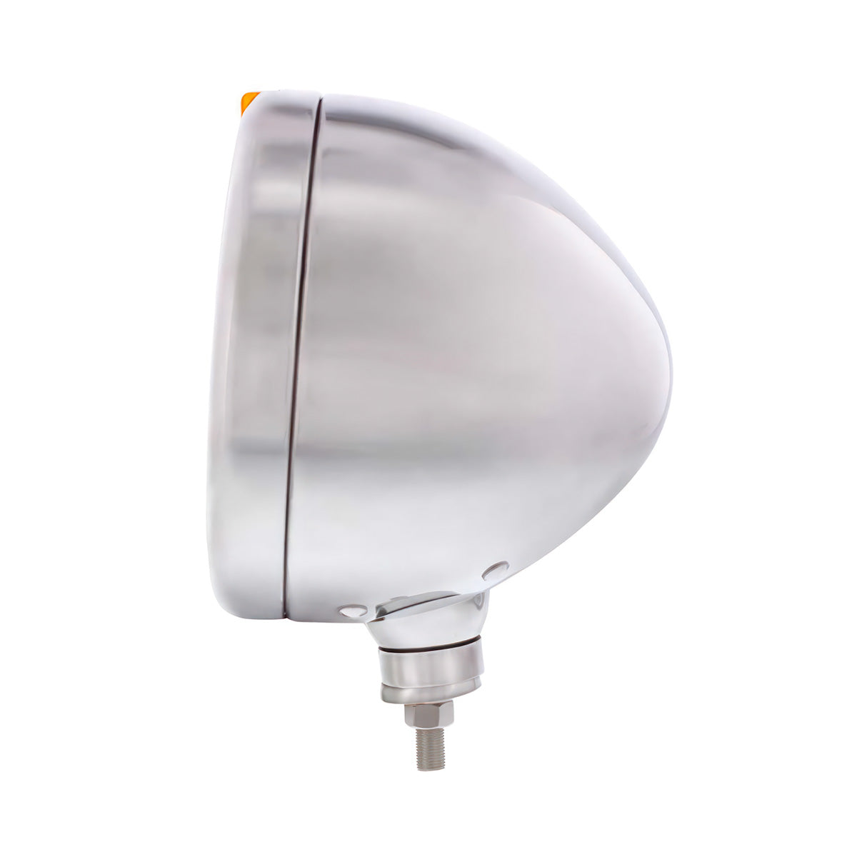 Stainless Steel Classic Headlight Crystal H4 Bulb & LED Turn Signal - Amber Lens
