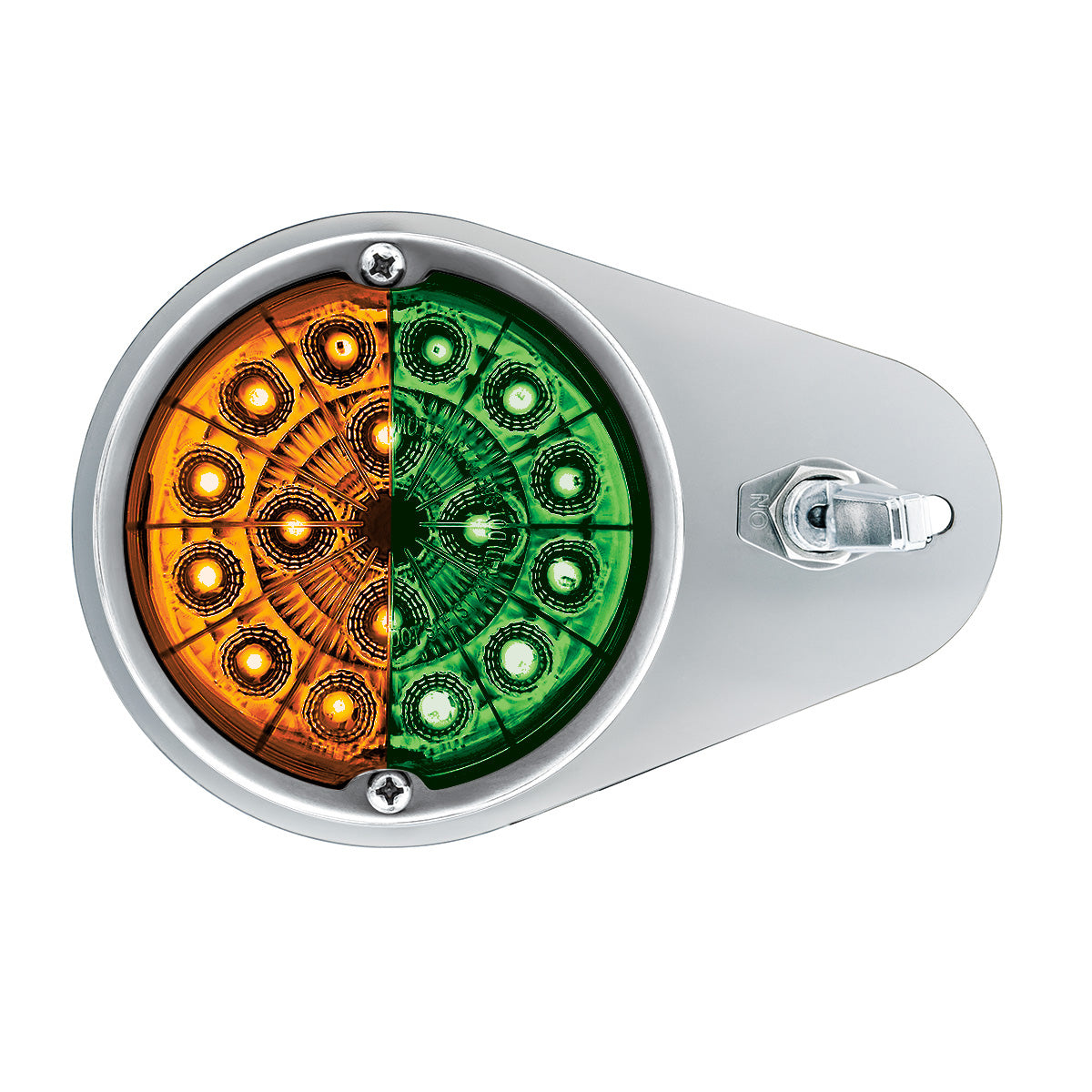 304 SS Above Door Dome Light Kit W/ 17 LED Double Fury Watermelon For 1994-2025 KW W900-Amber & Green LED