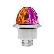 4 LED 1-1/8" Watermelon Double Fury Light With Clear Lens (Clearance/Marker) - Amber & Purple LED