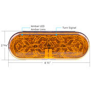 10 LED 6" Oval Light (Turn Signal) With Heated Lens - Amber LED/Amber Lens