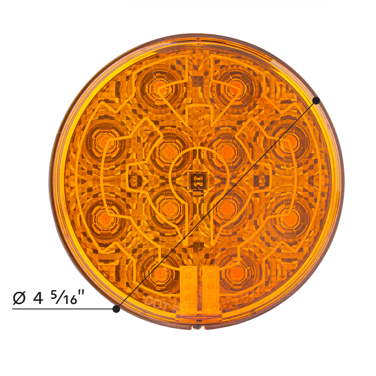12 LED 4" Round Light (Turn Signal) With Heated Lens - Amber LED/Amber Lens