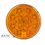 12 LED 4" Round Light (Turn Signal) With Heated Lens - Amber LED/Amber Lens