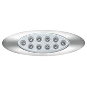 10 LED Oval Double Fury Light With Clear Lens & Chrome Bezel (Clearance/Marker) - Amber & Blue LED/Clear Lens