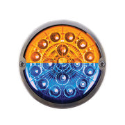 17 LED Watermelon Double Fury Light Torpedo Cab Light - Amber & Blue LED/Clear Lens