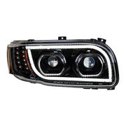 High Power LED "Blackout" Headlight With 16 LED Turn & 57 LED Bar For 2008-2024 Peterbilt 389- Passenger
