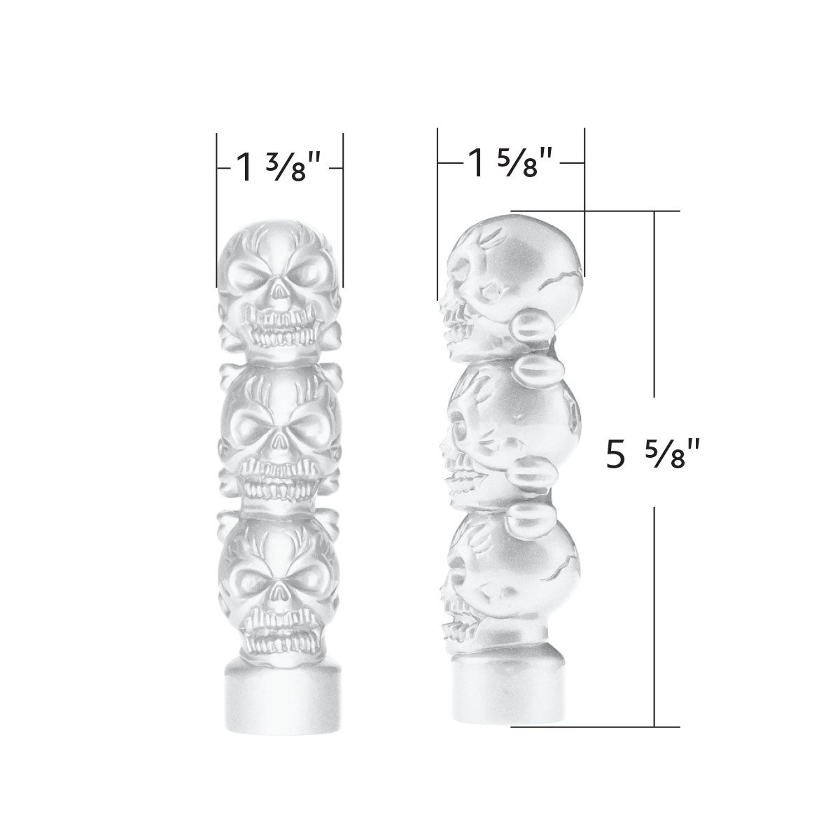 1/2"-13 Thread-On 3 Skull Candy Color Shift Knob-Pearl White