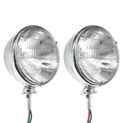 7" Chrome Dietz Style Headlight With 12 Volt 6014 Sealed Beam Bulb