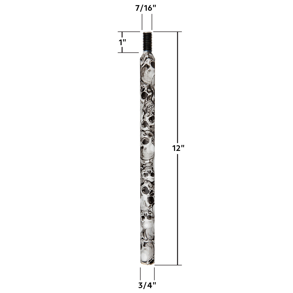 12" Skull Pattern Shifter Shaft Extension
