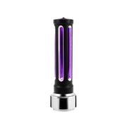 Thread-On Matte Black Sonoma Style Gearshift Knob With LED 9/10 Speed Adapter-Purple Crystal/Purple LED