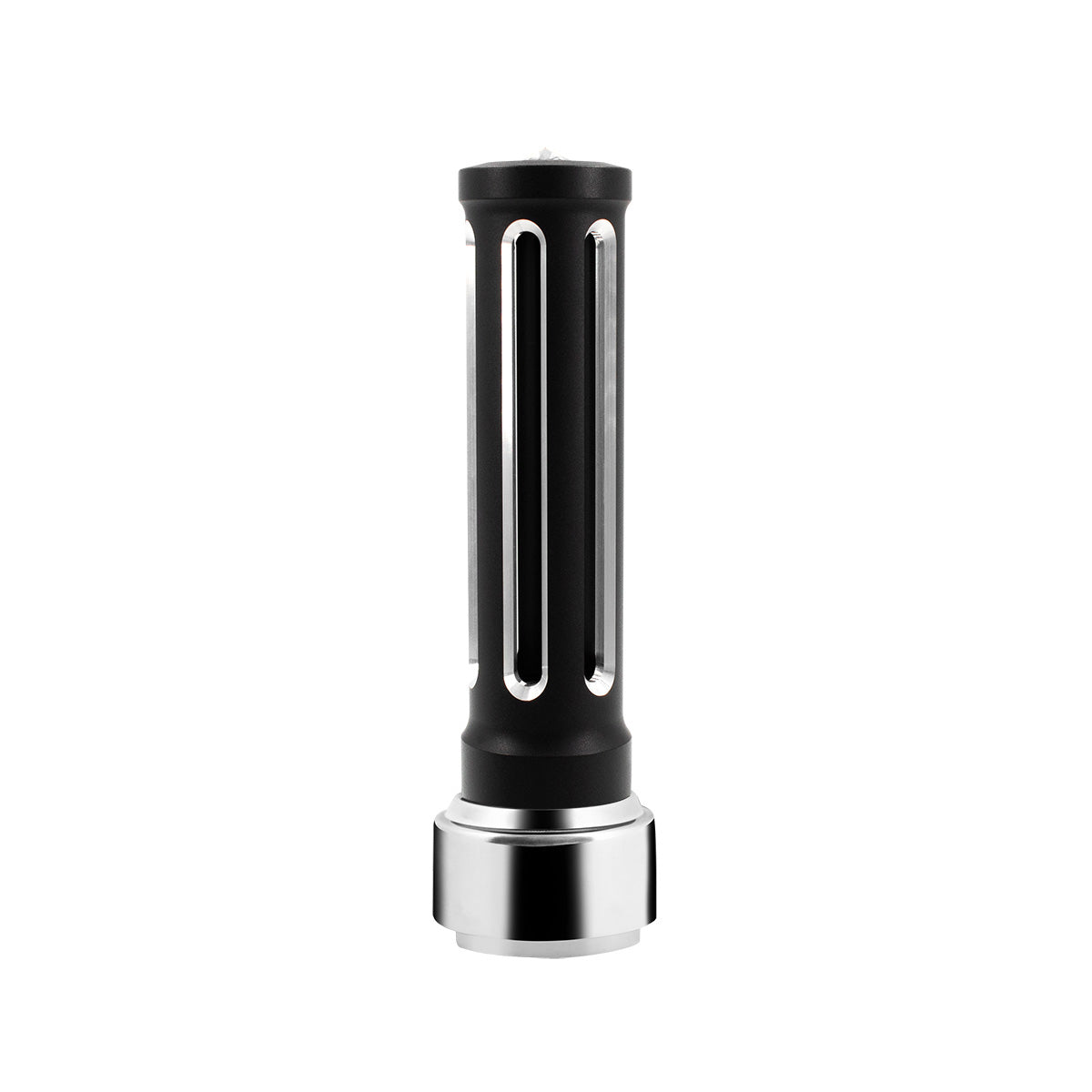 Thread-On Matte Black Sonoma Style Gearshift Knob With LED 9/10 Speed Adapter-Clear Crystal/White LED