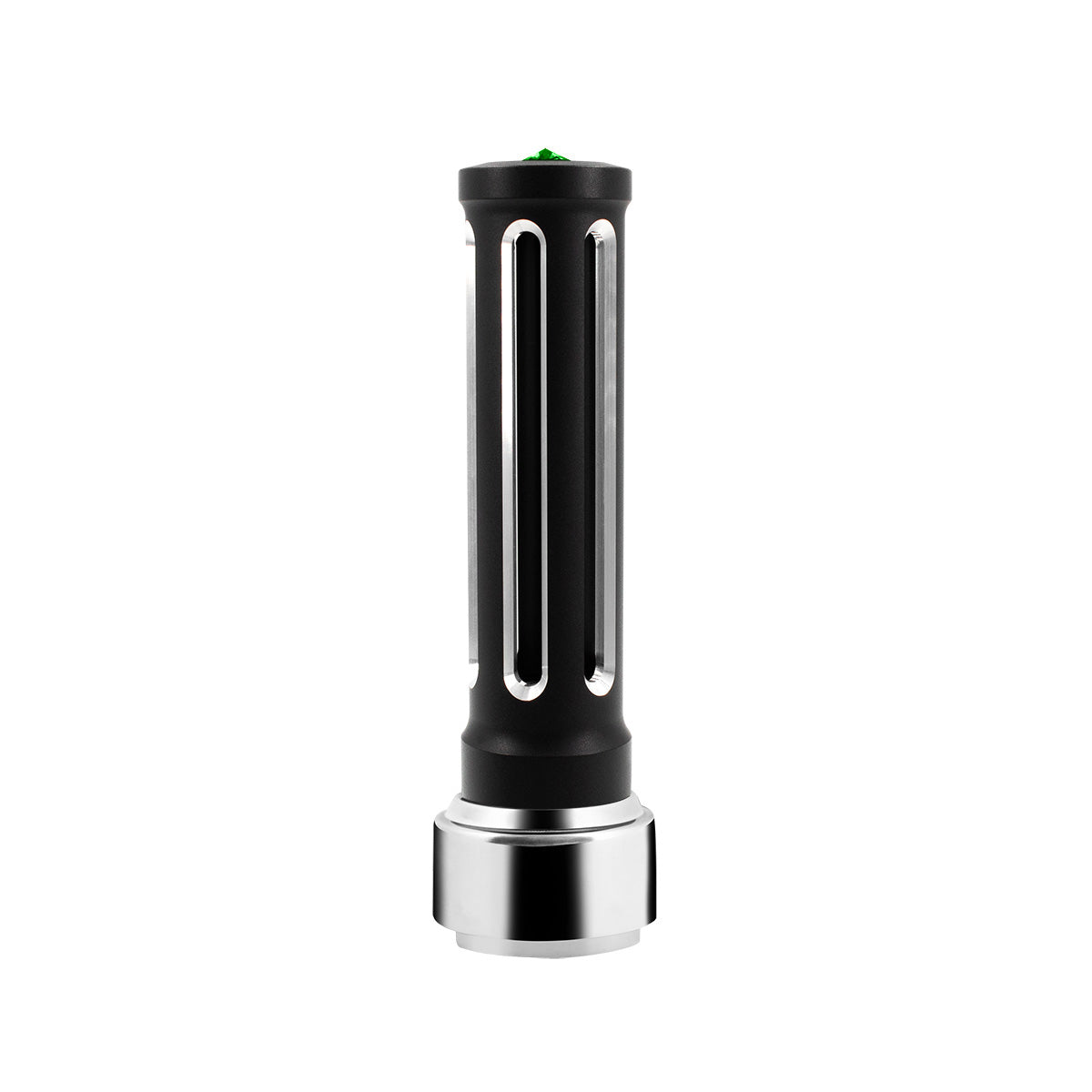 Thread-On Matte Black Sonoma Style Gearshift Knob With LED 9/10 Speed Adapter-Dark Green Crystal/Green LED