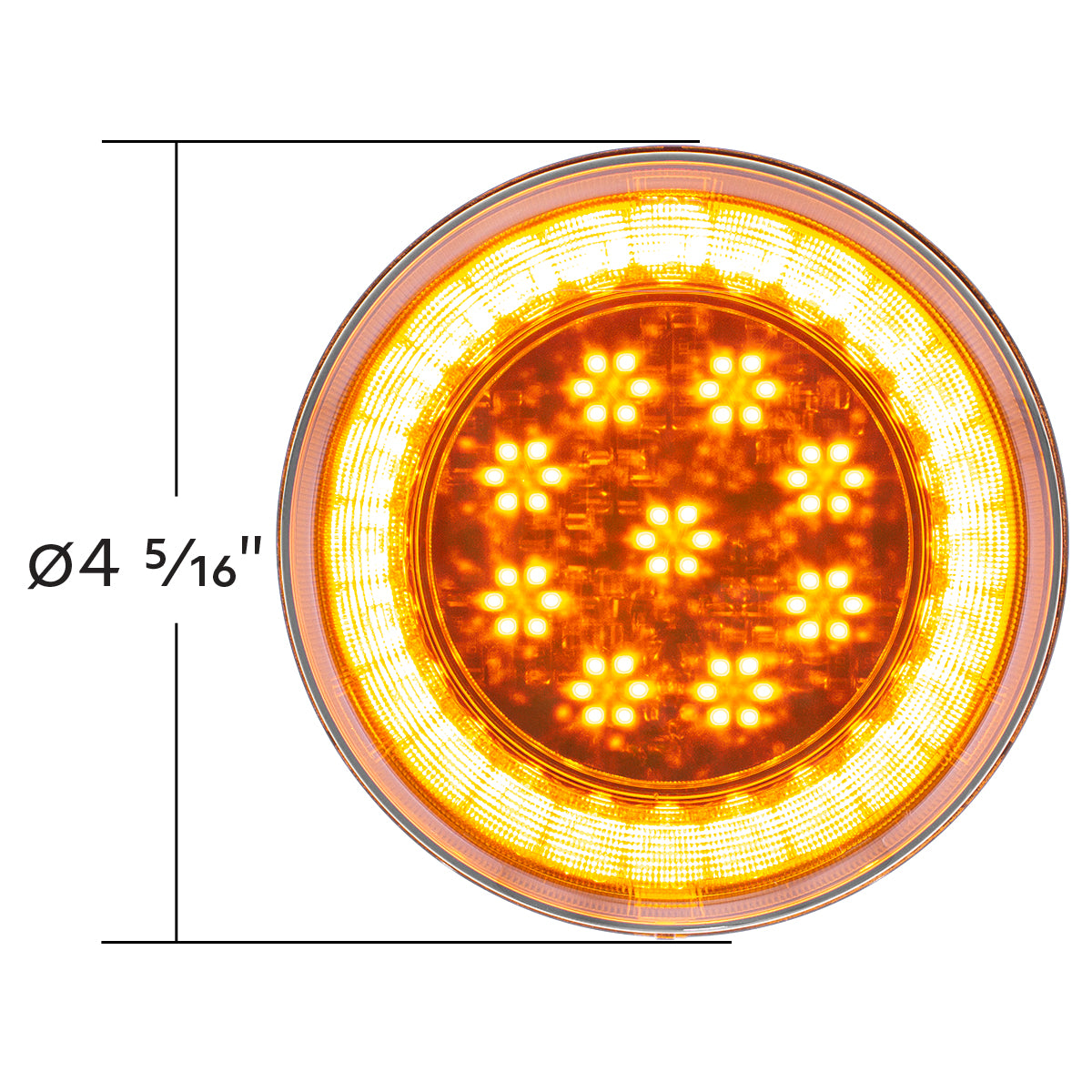 33 LED 4" Round Lumos Light S-Series (Turn Signal) - Amber LED/Amber Lens
