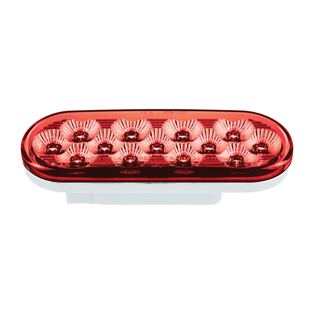 13 LED 6" Oval Double Fury Light (Stop & Turn)-Red & White LED/Clear Lens