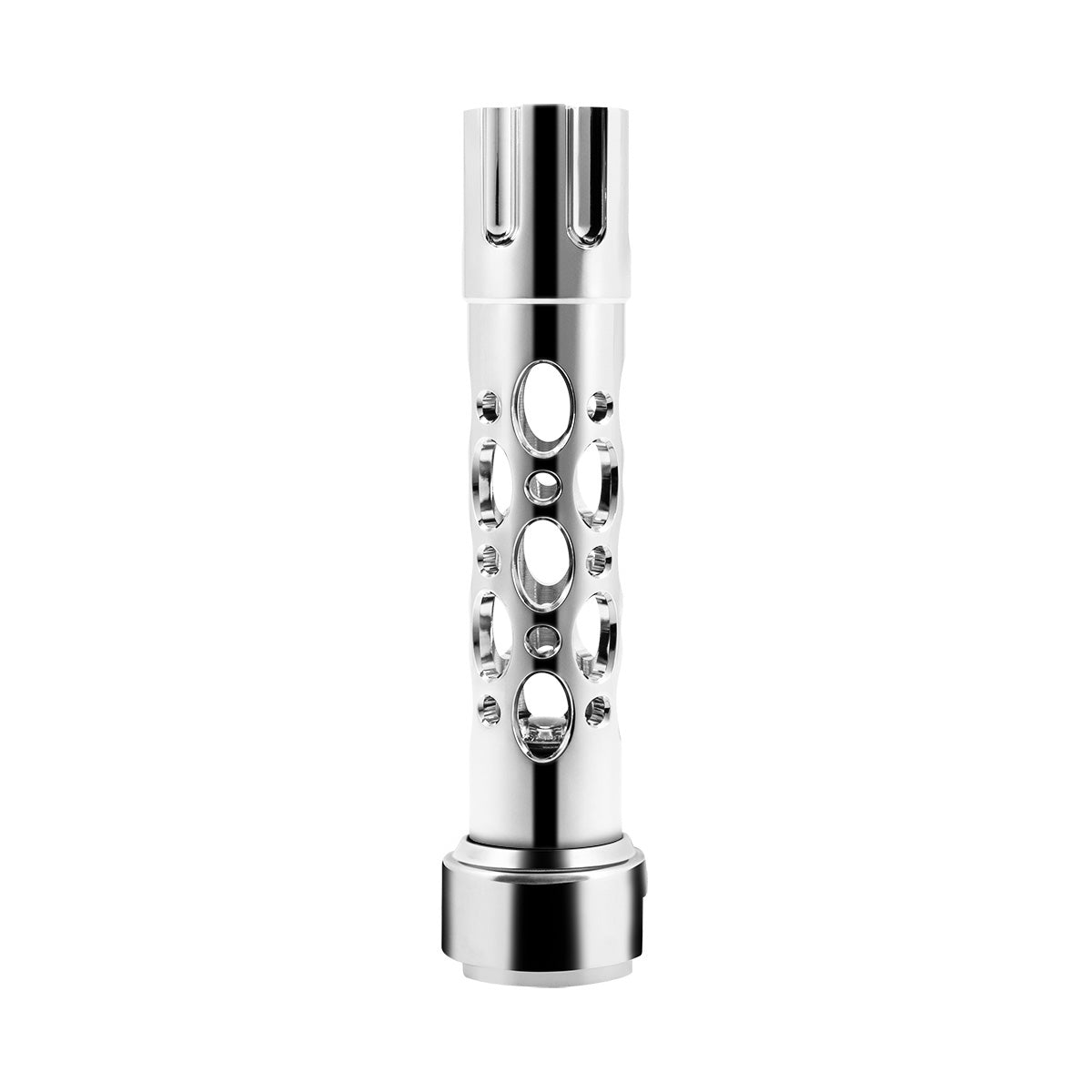 Austin Style Gun Cylinder Gearshift Knob With LED 13/15/18 Speed Adapter - Chrome/Amber LED