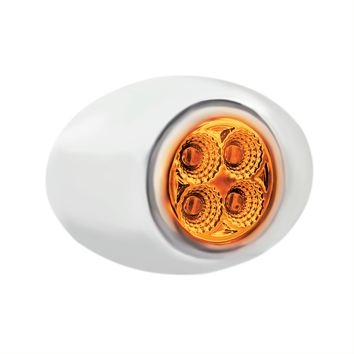 4 LED Double Fury Light (Clearance/Marker)-Amber & Green LED/Clear Lens