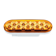 13 LED 6" Oval Double Fury Light (Turn Signal)-Amber & Green LED/Clear Lens